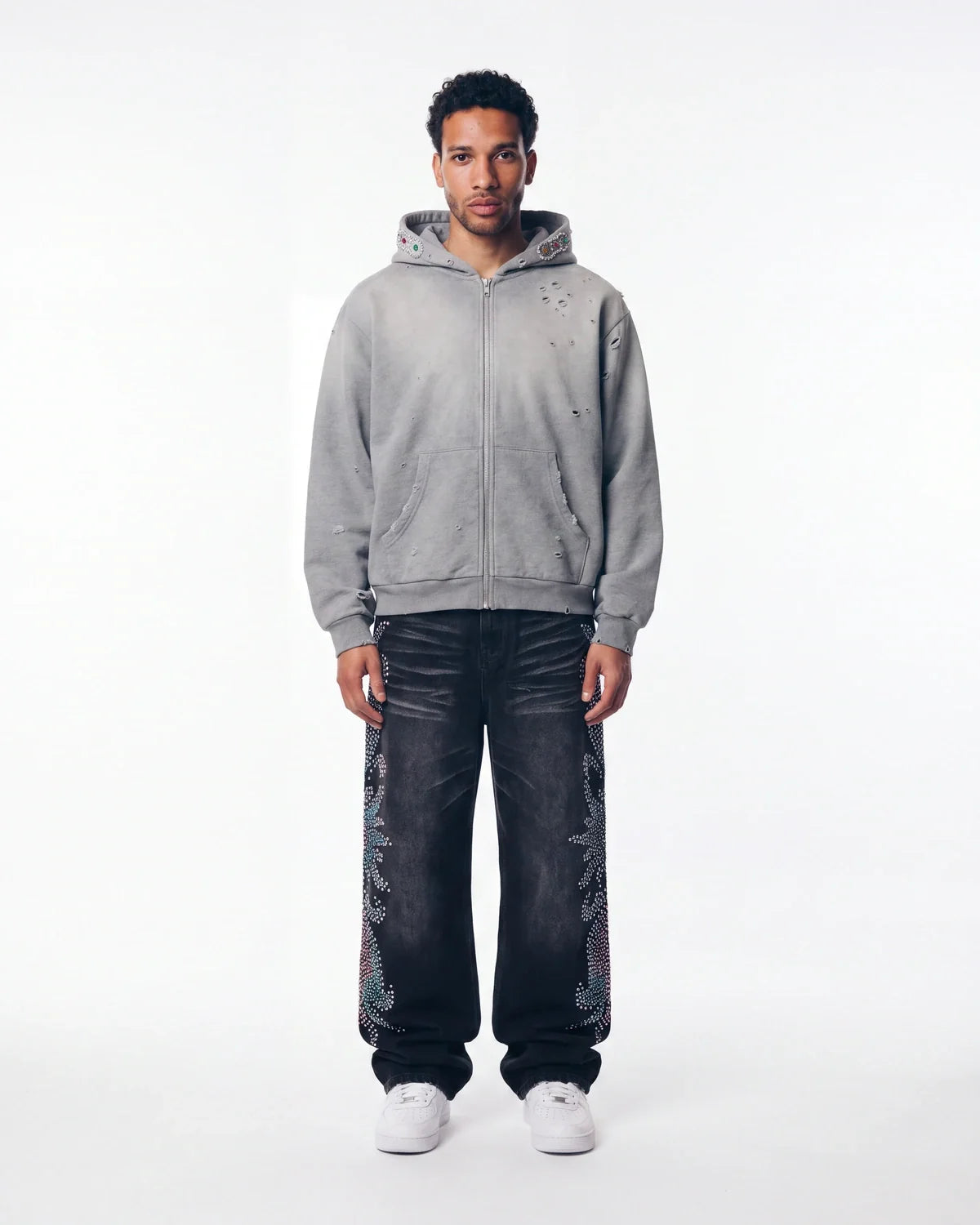 Bravest Studios Sapphire Zip Up Hoodie Heather Grey