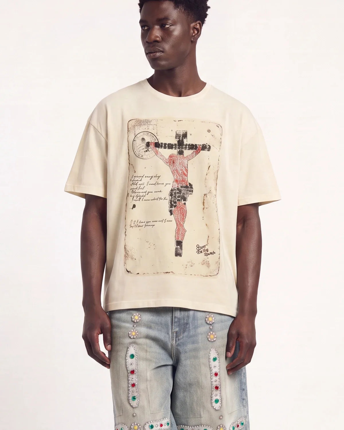 Bravest Studios Postcard Jesus Tee Cream