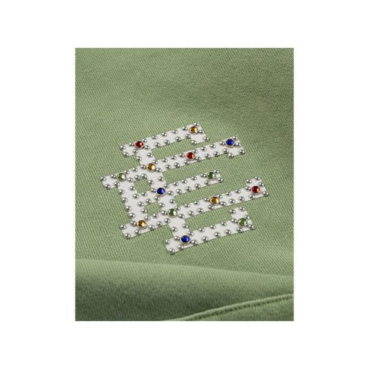 Eric Emanuel EE Rhinestone Sweatshort Green/White