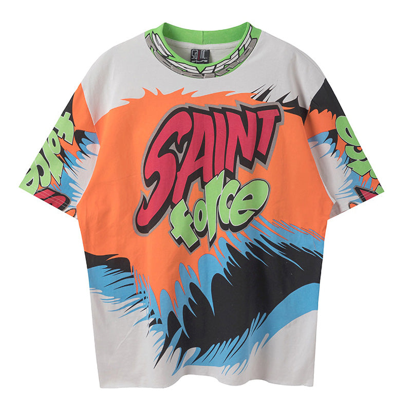 SAINT MICHAEL Graphic-Print Cotton T-Shirt