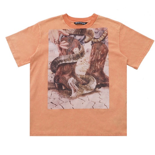 Palm Angels Men's Grey Dice Game Logo Classic T-Shirt