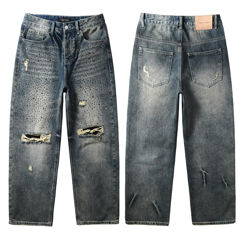 Purple Brand Crystal Diamond Jeans #9131