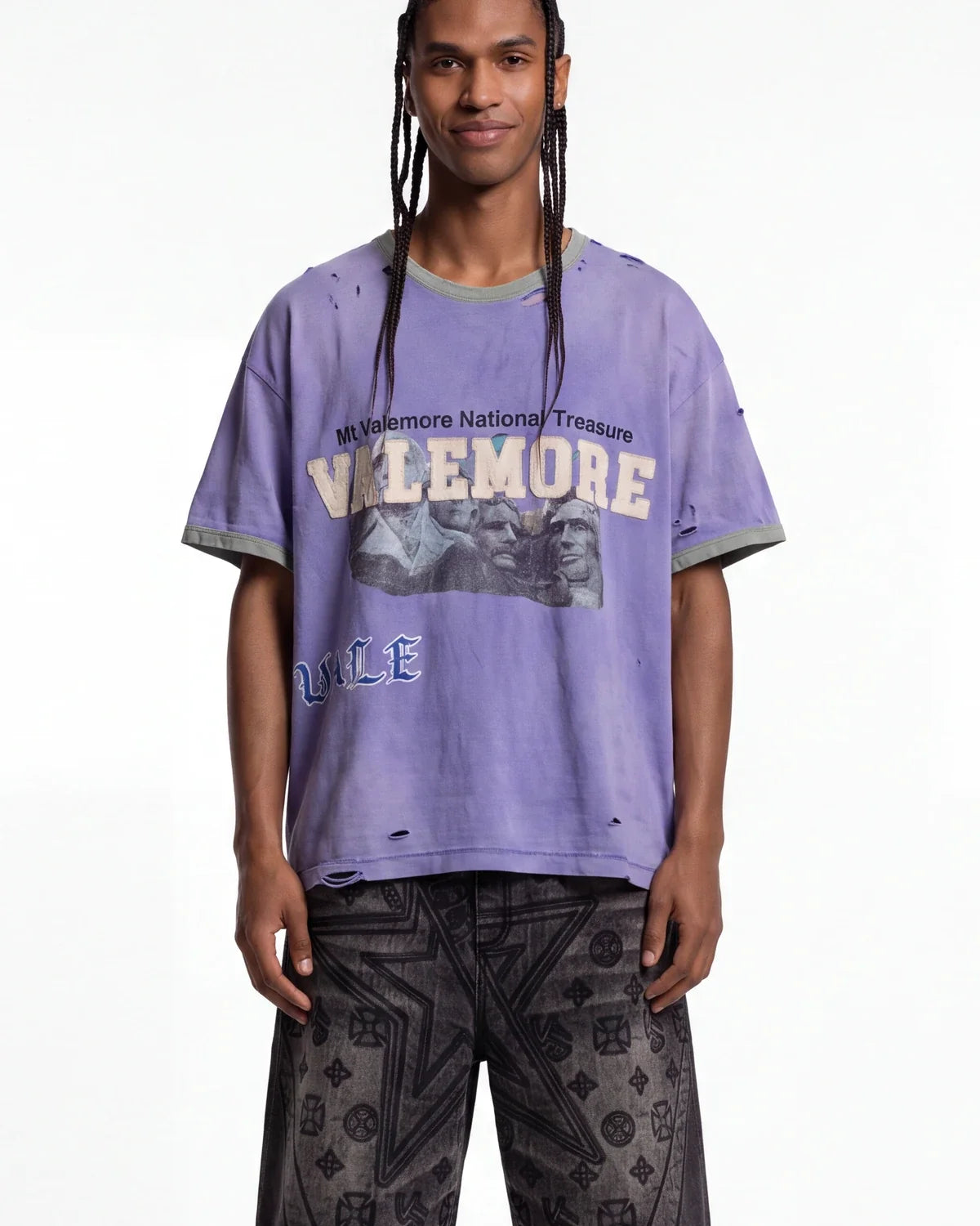 Vale Forever Camp Ringer Tee Lake Purple