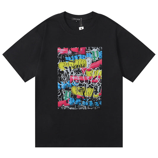 Purple Brand Pattern Print T-Shirt