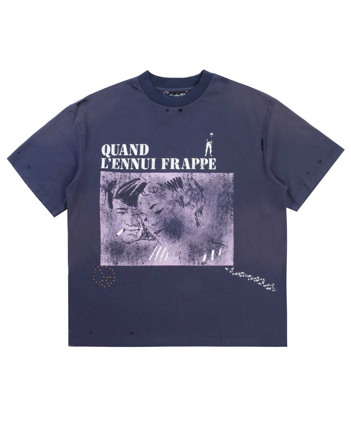 Boredom Kills French Tee Navy