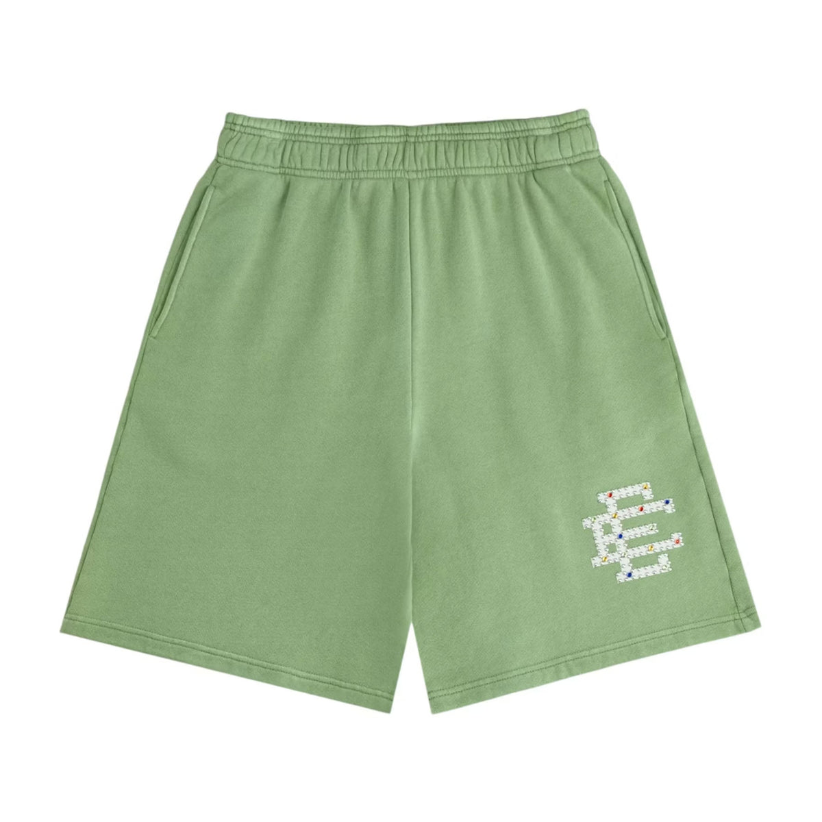 Eric Emanuel EE Rhinestone Sweatshort Green/White