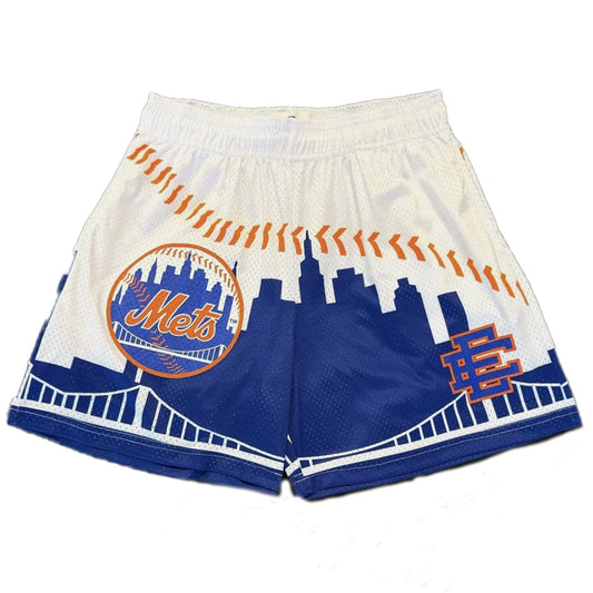 Eric Emanuel EE White Royale Skyline Mets Shorts
