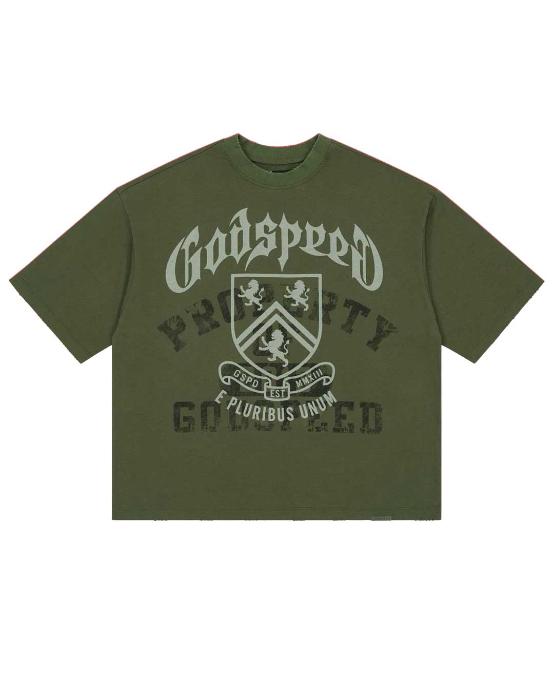 Godspeed Collegiate Tee Olive Wash