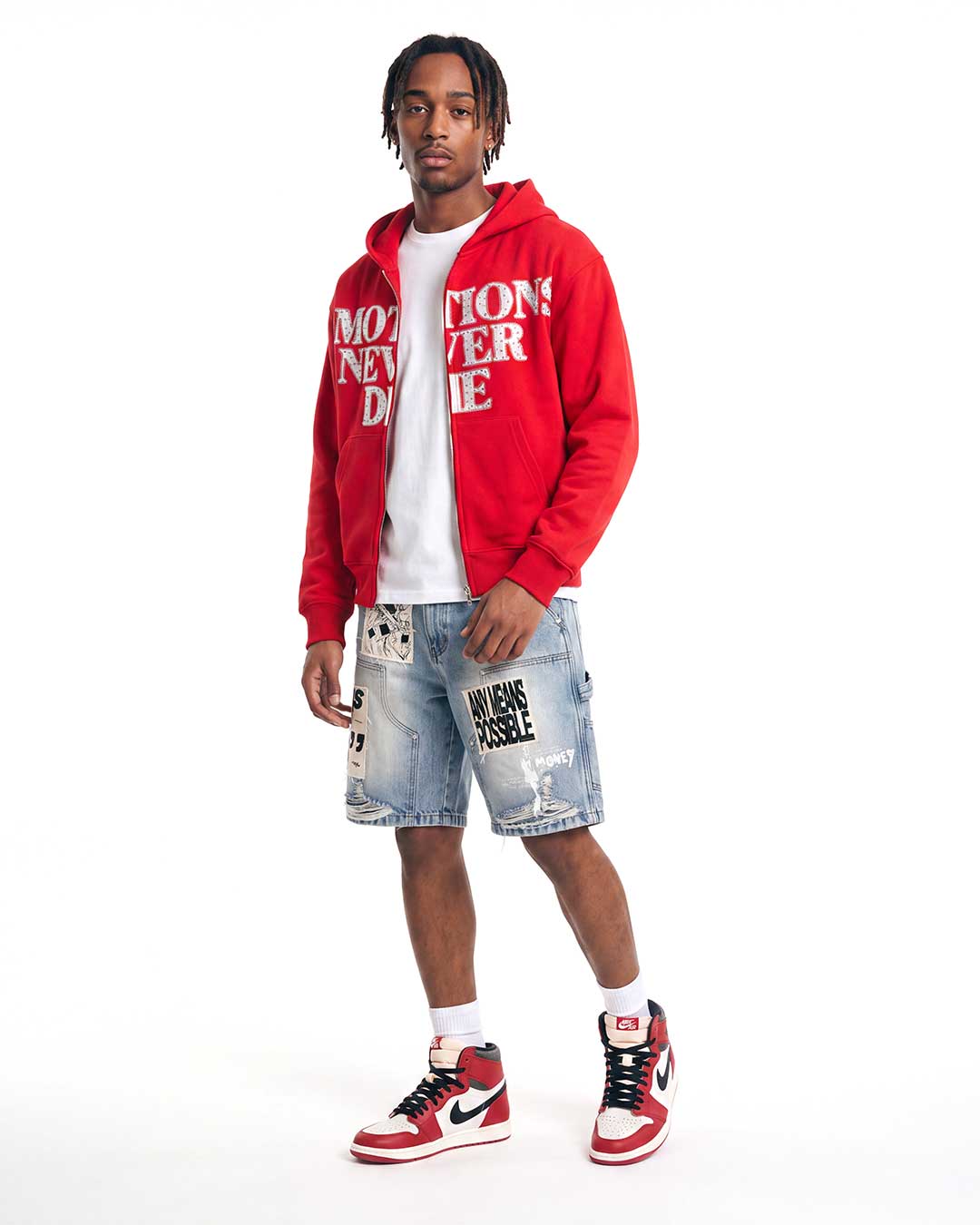 Mixed Emotions AI Denim Shorts Blue