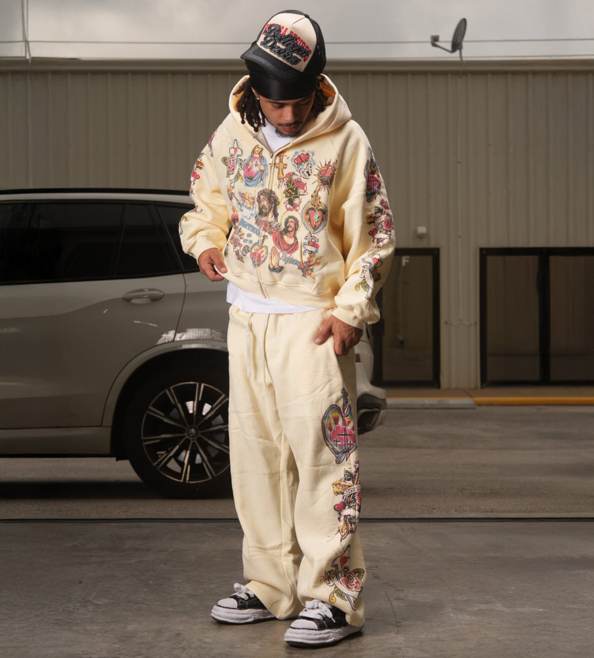 Righteous Risen King Zip Up Hoodie Cream