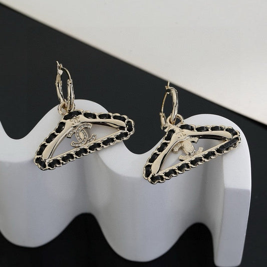 18K  Chanel Coat Hanger Earrings